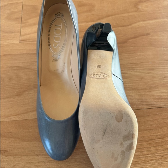 Tod’s shoes, Tod’s Cute kitty heels, grey blue leather US size 6 (like new) - Picture 11 of 11